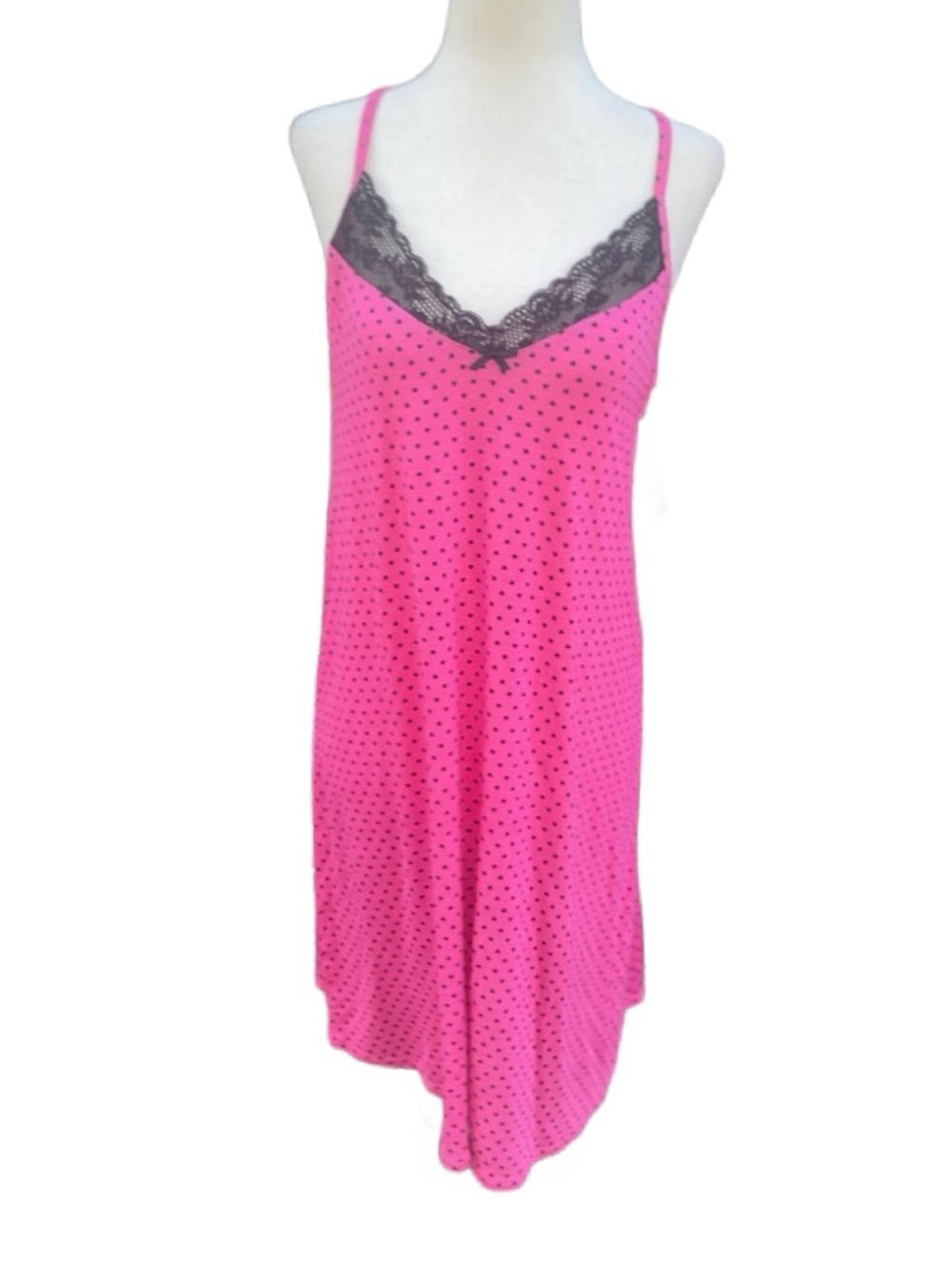 Rene Rafe ~ Lingerie ~ Small ~ Pink/ Black ~ Hearts Design ~ New W/Tags